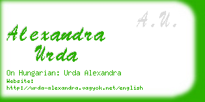 alexandra urda business card